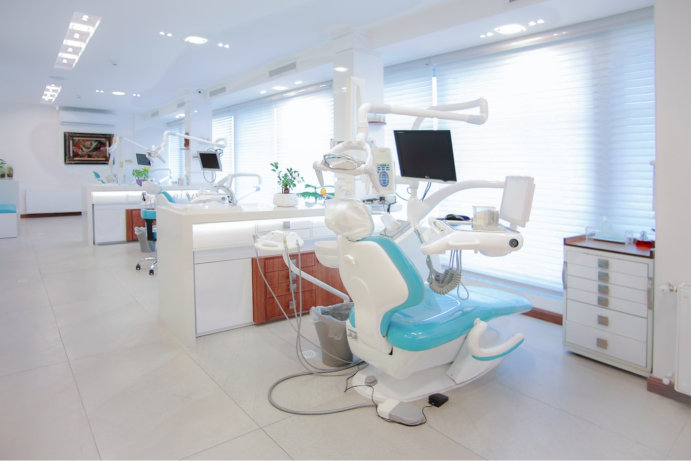 The bright, modern treatment area at Lumino Dental in Langley, BC